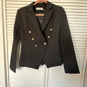 DO+BE Black and Gold Structured Blazer